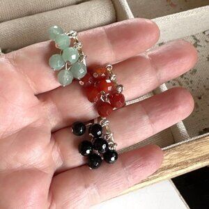 Statement charms cluster gemstone cuff adjustable gem ring